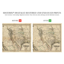 Load image into Gallery viewer, Digitally Restored and Enhanced 1846 Texas Map - Texas Vintage Map - Old Poster Map of Texas State - Historical Map of Texas Poster - History Map of Texas - Restored Texas Wall Art
