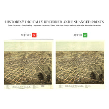 Load image into Gallery viewer, Digitally Restored and Enhanced 1867 Belleville Illinois Map - Old Belleville IL Wall Art - History Map of Belleville St Clair County Illinois Poster
