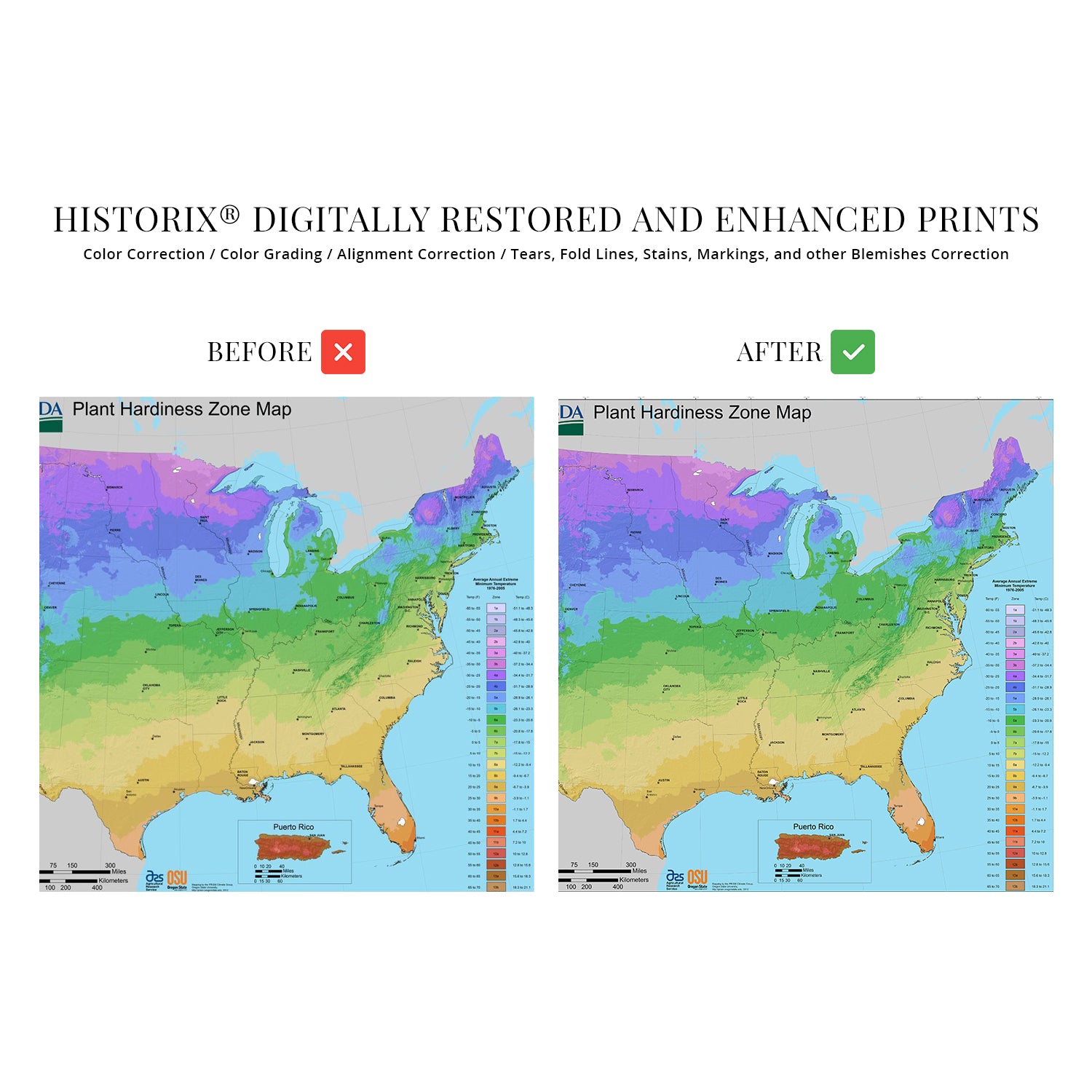 2012 USDA Plant Hardiness Zone Map of United States Wall Art Print –  Historic Prints