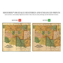 Load image into Gallery viewer, Digitally Restored and Enhanced 1892 Map of the Indian and Oklahoma Territories - Vintage Map of Oklahoma Wall Art - Vintage Oklahoma Map - Indian Territory Map - Oklahoma Map Poster
