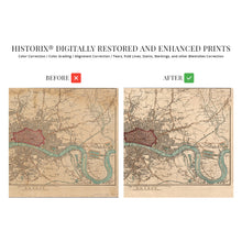 Cargar imagen en el visor de la galería, Digitally Restored and Enhanced 1815 London England Map Poster - Vintage Map of London Wall Art - Historic London Wall Decor - Old Map of London England Wall Art
