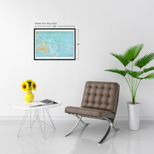 Cargar imagen en el visor de la galería, Mapa de Oceanía 2021 - Mapa de la región de Oceanía Impresión de arte de pared - Póster de mapa de Oceanía 
