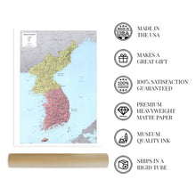 Cargar imagen en el visor de la galería, Digitally Restored and Enhanced 1986 Korean Peninsula Map - Vintage Map of Korean Peninsula Wall Art - Old Korea Map Poster - History Map of Korea Poster
