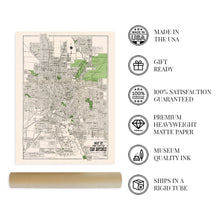 Load image into Gallery viewer, Digitally Restored and Enhanced 1924 San Antonio Map Poster - Vintage Map of San Antonio Bexar County Texas Wall Art - Old San Antonio Street Map Including Suburbs Both North South - TX Decor
