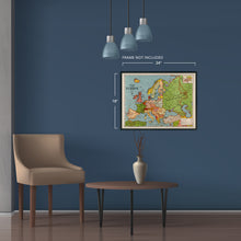 Load image into Gallery viewer, Digitally Restored and Enhanced 1925 Map of Europe - Vintage Map Europe Wall Art - Bacon&#39;s Standard Map of Europe Poster - Vintage Europe Map Poster - Europe Decor Poster Map of Europe
