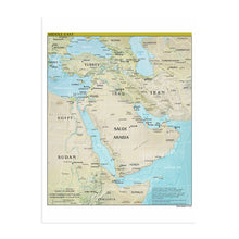 Cargar imagen en el visor de la galería, Digitally Restored and Enhanced 2021 Middle East Map Poster - Map of the Middle East Region - Countries of Middle East Poster Print
