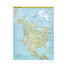 Cargar imagen en el visor de la galería, Digitally Restored and Enhanced 2021 North America Map - 18x24 Inch Map of North America Wall Art - Mapa de America - North America Wall Map - Map of North America Poster
