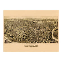 Load image into Gallery viewer, Digitally Restored and Enhanced 1891 Fort Worth Texas Poster Map - Vintage Map of Fort Worth TX Wall Art Decor - Historic Fort Worth Map - Birds Eye View of Old Fort Worth Texas Vintage Map
