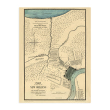 Load image into Gallery viewer, Digitally Restored and Enhanced 1875 New Orleans Louisiana Map - Vintage Map of New Orleans Translated from the Original Spanish Plan Dated 1798 - New Orleans Art Wall Decor Poster Print
