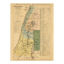 Load image into Gallery viewer, Digitally Restored and Enhanced 1881 The Journeys and Deeds of Jesus Map - Scriptural Index on A New Map of Palestine - Bible Study Map - Biblical Map - Biblical Poster

