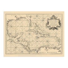 Load image into Gallery viewer, Digitally Restored and Enhanced 1755 Caribbean Map Poster - Vintage Map of the Caribbean Wall Art - Historic Caribbean Poster - Old Caribbean Wall Map - Gulf of Mexico and Islands of America Maritime Map
