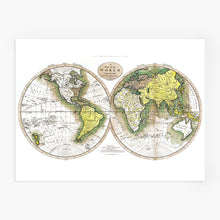Load image into Gallery viewer, Digitally Restored and Enhanced 1795 Map of the World - Vintage Map Wall Art - Beautiful Wall Decor - Large Vintage World Map - Vintage World Map Poster - Vintage Old World Map (White)
