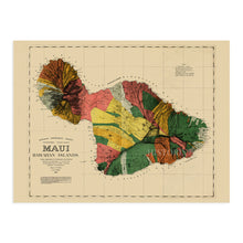 Load image into Gallery viewer, Digitally Restored and Enhanced 1885 Map of Maui Hawaii - Vintage Maui Poster - Historic Maui Wall Art - Restored Vintage Maui Map - Old Maui Hawaii History Map
