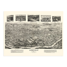 Load image into Gallery viewer, Digitally Restored and Enhanced 1912 Asheville Map - Vintage Map of Asheville North Carolina Wall Art - Old Asheville NC Poster - Historic Asheville NC Map - Bird&#39;s Eye View Map of Asheville NC
