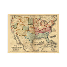 Cargar imagen en el visor de la galería, Digitally Restored and Enhanced 1861 American Civil War Map - Vintage Map of the United States Showing the Location of Military Posts, Arsenals, Navy Yards and Ports of Entry
