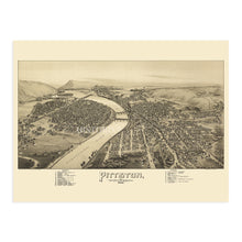 Cargar imagen en el visor de la galería, Digitally Restored and Enhanced 1892 Map of Pittston &amp; West Pittston Pennsylvania - Vintage Pennsylvania Map - Old Pittston &amp; West Pittston PA Wall Art
