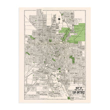 Cargar imagen en el visor de la galería, Digitally Restored and Enhanced 1924 San Antonio Map Poster - Vintage Map of San Antonio Bexar County Texas Wall Art - Old San Antonio Street Map Including Suburbs Both North South - TX Decor
