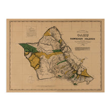 Load image into Gallery viewer, Digitally Restored and Enhanced 1881 Oahu Hawaii Vintage Map - Vintage Map of Oahu Hawaii Wall Art - Map of Hawaii Oahu Poster - Survey of Oahu Hawaiian Islands - Old Map Oahu - Historic Oahu Print

