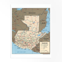 Cargar imagen en el visor de la galería, Digitally Restored and Enhanced Guatemala Map Poster - Mapa de Guatemala - Guatemala Poster - Guatemala Wall Decor - Guatemala Wall Art
