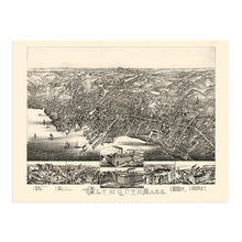 Load image into Gallery viewer, Digitally Restored and Enhanced 1882 Plymouth Massachusetts Map Poster - Vintage Plymouth Massachusetts Wall Art - Old Plymouth Massachusetts Map Poster Showing Index to Points of Interest
