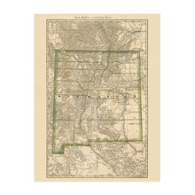 Load image into Gallery viewer, Digitally Restored and Enhanced 1879 New Mexico State Map Print - Vintage New Mexico Map Poster - Old Wall Map of New Mexico - State of New Mexico Wall Art - Map of NM State - NM Map
