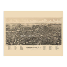 Load image into Gallery viewer, Digitally Restored and Enhanced 1891 Watertown New York Map - Map of Watertown Wall Art - Old City of Watertown NY Map - History Map of New York Poster
