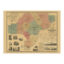 Load image into Gallery viewer, 1875 Clark County Indiana Map - Vintage Clark County Map of Indiana - Historic Jeffersonville Indiana Map - Old Clark County Indiana Wall Art - Louisville Metropolitan Area
