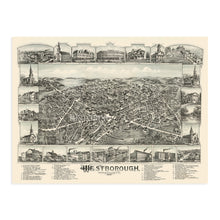 Load image into Gallery viewer, Digitally Restored and Enhanced 1888 Westborough Massachusetts Map - History Map of Westborough MA Wall Art - Old Westborough Worcester County Wall Map
