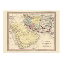 Load image into Gallery viewer, Digitally Restored and Enhanced 1852 Persia and Arabia Map - Map of Middle East - History Map of Persia Arabia Wall Art - Old Middle East Map Poster
