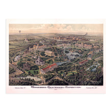 Load image into Gallery viewer, Digitally Restored and Enhanced 1897 Nashville Map Poster - Vintage Map of Nashville Tennessee Wall Art - Old Nashville Wall Decor - Birds Eye View Map of Nashville TN Centennial Exposition
