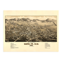 Cargar imagen en el visor de la galería, Digitally Restored and Enhanced 1882 Santa Fe New Mexico Map - Map of Santa Fe Wall Art - Santa Fe City New Mexico History Map Poster - Old Map of NM
