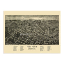 Load image into Gallery viewer, Digitally Restored and Enhanced 1913 High Point North Carolina Map - Old High Point Map of North Carolina Wall Art - High Point NC Map Poster History
