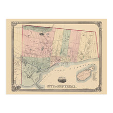 Load image into Gallery viewer, Digitally Restored and Enhanced 1863 Montreal Quebec Canada Map Poster - Vintage Montreal Wall Art - Old Quebec Province Map - Historic Montreal Canada Map - History Map of Montreal Canada
