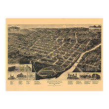 Load image into Gallery viewer, Digitally Restored and Enhanced 1887 Macon Georgia Map - Vintage Macon GA Wall Art Poster - Old Macon Georgia Map - Bird&#39;s Eye View of Macon Bibb County GA Showing Index to Points of Interest
