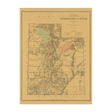 Load image into Gallery viewer, Digitally Restored and Enhanced 1879 Utah State Map - Utah State Vintage Map Wall Art - Old Historic Map of Utah Poster Showing Towns Counties Indian Reservations and Natural Features
