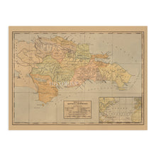 Load image into Gallery viewer, Digitally Restored and Enhanced 1910 Dominican Republic Map Poster - Vintage Map of Dominican Republic Wall Art - Old Mapa de la Republica Dominicana
