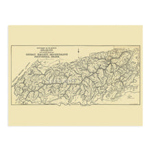 Load image into Gallery viewer, Digitally Restored and Enhanced 1934 Great Smoky Mountains National Park Map - Vintage Great Smoky Mountains Map- Old Smoky Mountains Poster - Preliminary Base Map of Great Smoky Mountains National Park
