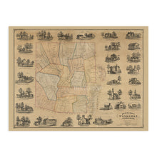 Load image into Gallery viewer, Digitally Restored and Enhanced 1853 Woodbury Town Map - Vintage Litchfield County Map of Connecticut Wall Art - Old Woodbury Connecticut State Map - History Map of Woodbury Wall Art from Actual Surveys
