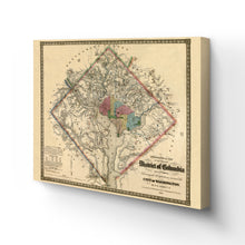 Load image into Gallery viewer, Digitally Restored and Enhanced 1862 Washington DC Map - Canvas Wrap Vintage Washington DC Map - District of Columbia &amp; Environs Map Showing Fortifications Wall Art Poster
