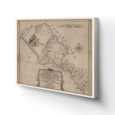 Digitally Restored and Enhanced 1747 Northern Neck Virginia Map Canvas - Canvas Wrap Vintage Virginia Wall Map - Historic Northern Neck Wall Art - A Survey of The Northern Neck of Virginia Map Print