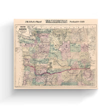 Cargar imagen en el visor de la galería, Digitally Restored and Enhanced 1889 Washington Map Canvas Art - Canvas Wrap Vintage Washington Wall Map - Restored Map of Washington State Poster - Township &amp; County Map of Washington Wall Art
