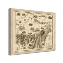 Load image into Gallery viewer, 1858 White Mountains Map - 21x25 Inch Light Walnut Framed Vintage New Hampshire Map - Old White Mountains Wall Art - Map of White Mountains New Hampshire From Original Surveys
