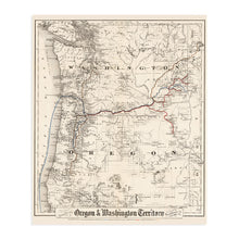 Load image into Gallery viewer, Digitally Restored and Enhanced 1880 Map of Oregon and Washington Territory - Vintage Pacific Northwest Map - Pacific Northwest Wall Art - Pacific Northwest Map Poster - Northwest US Map
