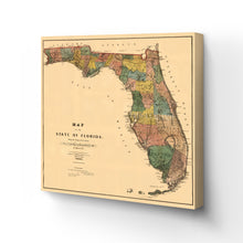 Load image into Gallery viewer, Digitally Restored and Enhanced 1856 Florida Map Canvas -Canvas Wrap Vintage Florida Map Wall Art - History Map of Florida State - Old Florida Poster Showing Progress of Surveys From Annual Report Wall Art
