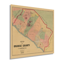 Load image into Gallery viewer, Digitally Restored and Enhanced 1889 Orange County California Map Poster - Orange County Map of California Wall Art - History Map of Orange County CA
