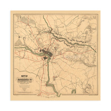 Load image into Gallery viewer, Digitally Restored and Enhanced 1864 Richmond Virginia Map - Vintage Richmond Map Poster - Old Richmond Wall Art - Historic Richmond VA Map - Restored Map of Richmond VA and Surrounding Country

