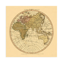 Cargar imagen en el visor de la galería, 1786 Cartel del mapa del mundo antiguo del hemisferio oriental - Arte de la pared del mapa del mundo del hemisferio oriental vintage - Mapa del mundo del hemisferio oriental antiguo

