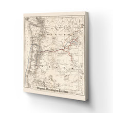 Load image into Gallery viewer, Digitally Restored and Enhanced 1880 Oregon and Washington Map Canvas - Canvas Wrap Vintage Oregon Map - Historic Oregon Wall Art - Old Map of Oregon State - Oregon &amp; Washington State Map Territory
