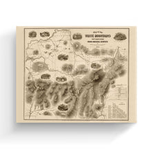 Load image into Gallery viewer, Digitally Restored and Enhanced 1858 White Mountains Map Canvas Art - Canvas Wrap Vintage Map of White Mountains Wall Art - Old White Mountains New Hampshire Map Poster From Original Surveys
