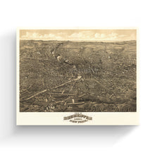 Load image into Gallery viewer, Digitally Restored and Enhanced 1880 Rochester Map Canvas - Canvas Wrap Vintage Rochester Wall Art - Old New York Map - History Map of Rochester NY Wall Art - Bird&#39;s Eye View of Rochester NY Map

